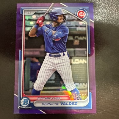 1st on Print - 2024 Bowman Chrome Purple Refractor #BDC-188 Derniche Valdez /250
