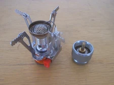Mini Camping Stove ~ Portable Lightweight with Ignition + Adaptor for Propane