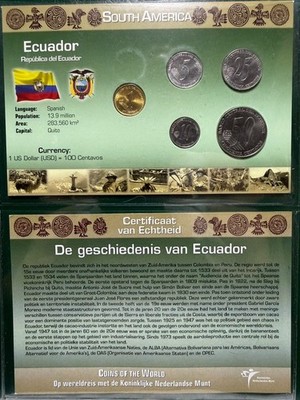 Littleton World Coin Set - Ecuador 5 coins with card