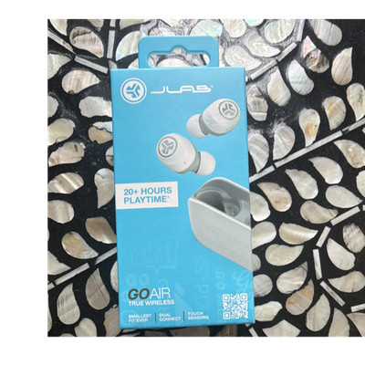 JLab Go Air True Wireless Bluetooth Earbuds White Dual Connect Touch Sensors EQ
