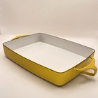 Vintage Dansk Kobenstyle Yellow Enamel Carbon Baking Pan IHQ France MCM 10.5x8 — photo 4