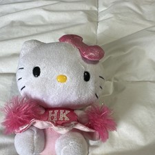 Ty Hello Kitty Beanie Babies Plush Pink Outfit with HK Letters and Tag