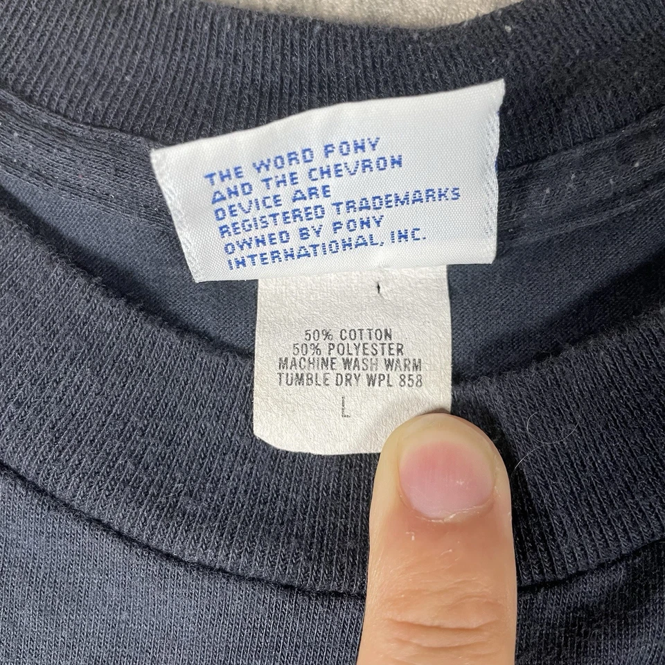 Pony Vintage 90s Single Stitch Shirts Size Large Made In USA - Image 4 of 4