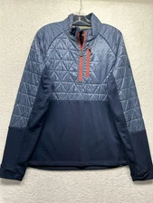 Smartwool Mens Size L Blue Smartloft 60 Hybrid Half Zip Quilted Jacket