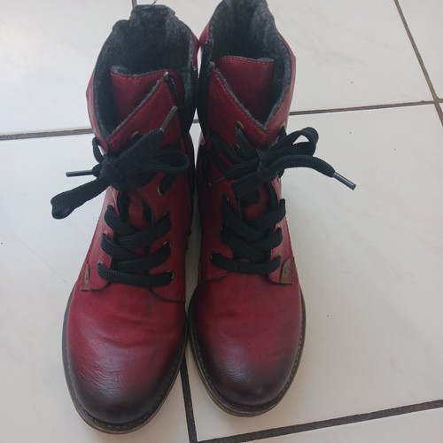 Rieker Damen Stiefelette Boots Schnürer gefüttert rot - Bild 2 von 6