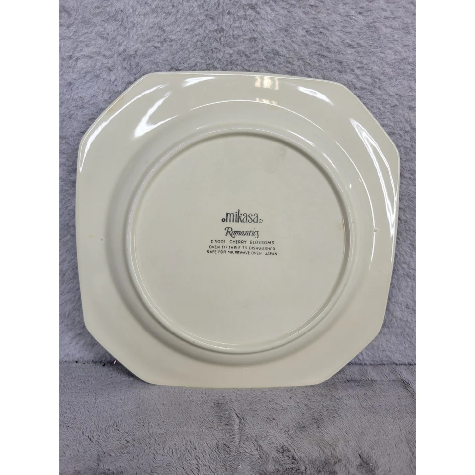 Conjunto de 6 pratos de jantar Mikasa Romantics flores de cerejeira C5001 forno micro-ondas - Imagem 3 de 4