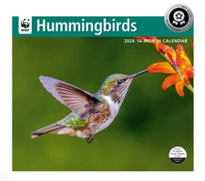WWF Hummingbirds 2026 Wall Calendar 12"x14" – Deluxe 16-Month Wildlife Calendar