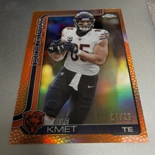 2025 Topps Chrome Football Cole Kmet Football Parallel Orange Refractor 01/25