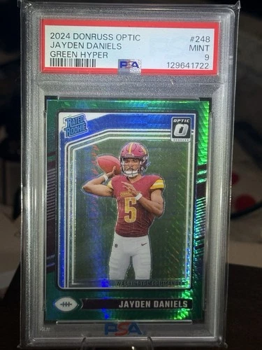 2024 Donruss Optic  Rated Rookie Jayden Daniels 248 Green Hyper Prizm (RC) PSA 9