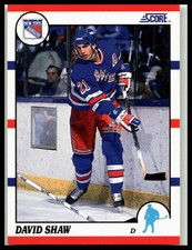 1990-91 Score American #98 David Shaw New York Rangers