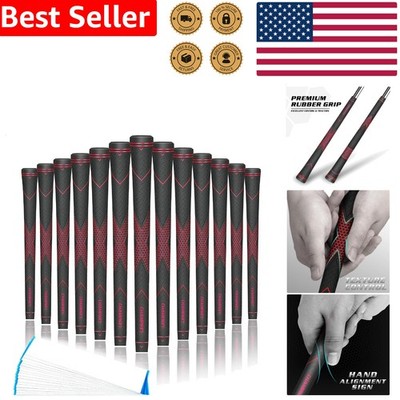 Golf Club Grips 13 Pack Standard Rubber Red/Black High Feedback Comfortable Feel