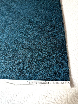 FQ 18 X 22 GHASTLIE Bramble Teal Black Blend Alexander Henry Cotton Quilt Fabric