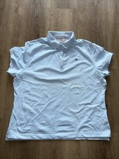 TOMMY HILFIGER Womens Polo Shirt 2XL hellblau Cotton