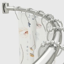 Adjustable 5085 Inch Curved Shower Curtain Rod Extra Wide Rustproof Nickel