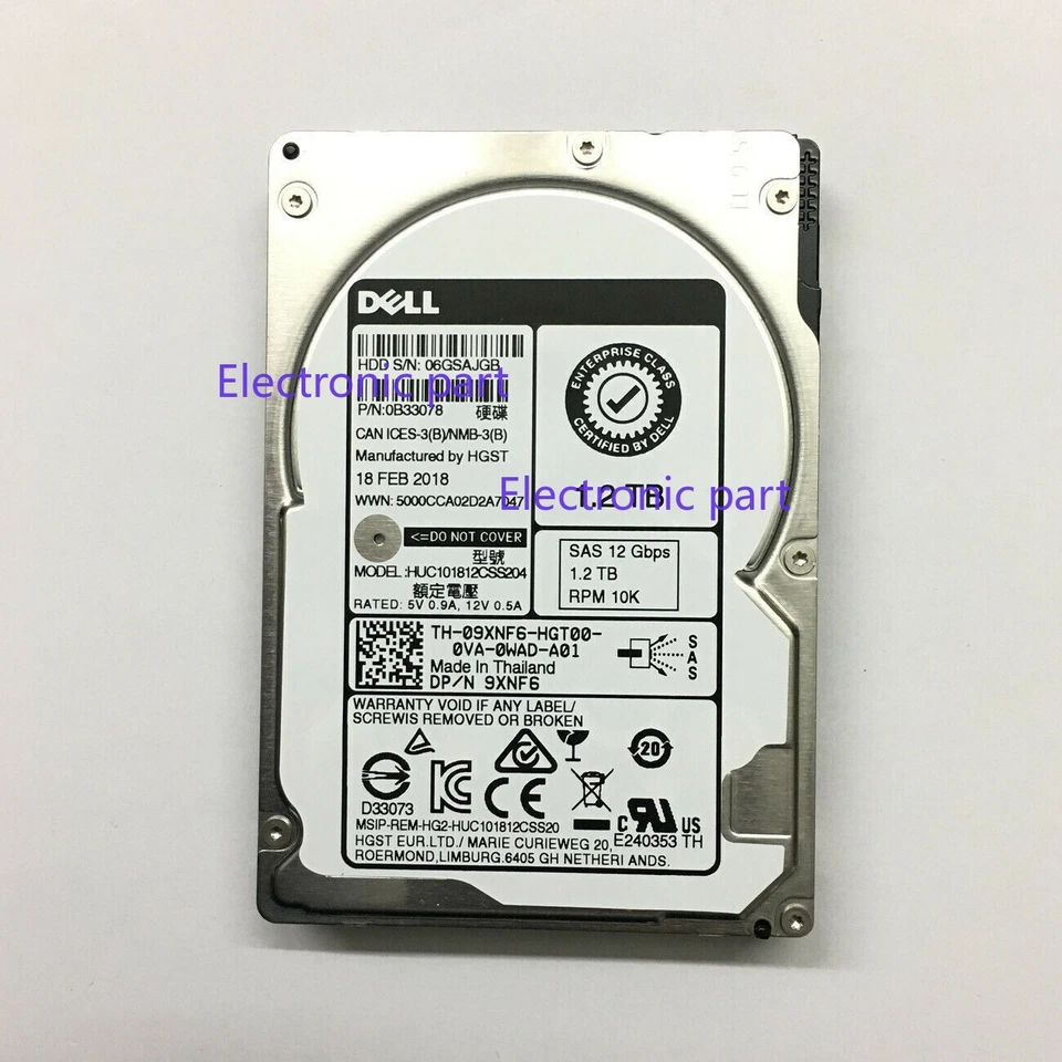 DELL 9XNF6 09XNF6 HUC101812CSS204 1.2TB 12G 10K 2.5" SAS HDD HARD DRIVE - Image 2 of 4