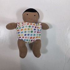 LOVEVERY Love Every Organic Cotton Baby Doll Plush Black Hair Brown Skin Tone