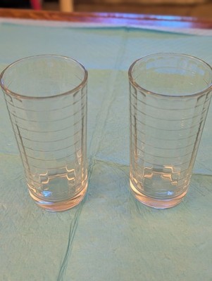 2  Vintage Juice Tumblers Pasabahce Block Optic