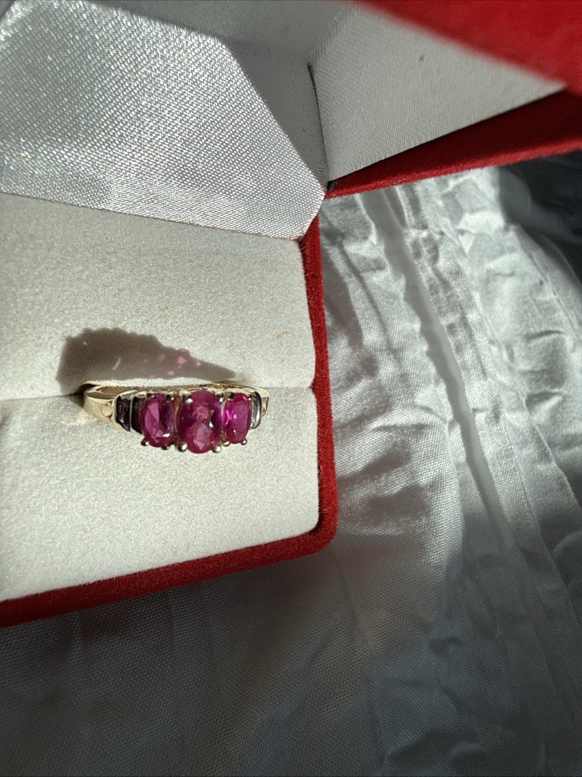 Red-Pinkish Ruby Ring In 10k Solid Gold. - image 7