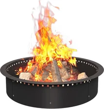 36 Inch Smokeless Fire Pit Ring Insert Outdoor, Heavy Duty 36 Inch, Black 