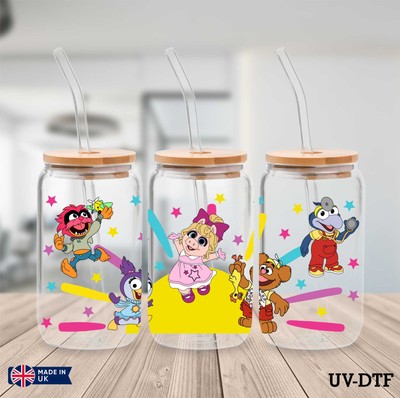 Muppets UV DTF Aufkleber - 16 Unzen Libbey Dose Glasfolie yd414