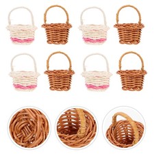 12 Pcs Rattan Shopping Basket Mini Wedding Baskets Hand Woven Candy Little