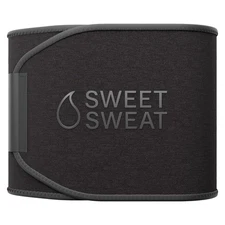 Sweet Sweat Waist Trimmer by Sports Research for Men & Women - Matte Black - M
