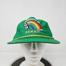 Vintage University of Hawaii Hat Rainbow Snapback 1980 Rope Logo Embroidered