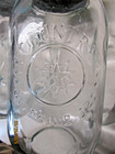 Set of 3 Clear Glass Mason Jar Type Drinking Jars w/Covers/ Handles 20 oz — photo 3