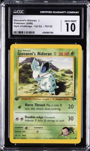 Giovanni's Nidoran ♀ (1st Edition) graded CGC 10 for sale on eBay