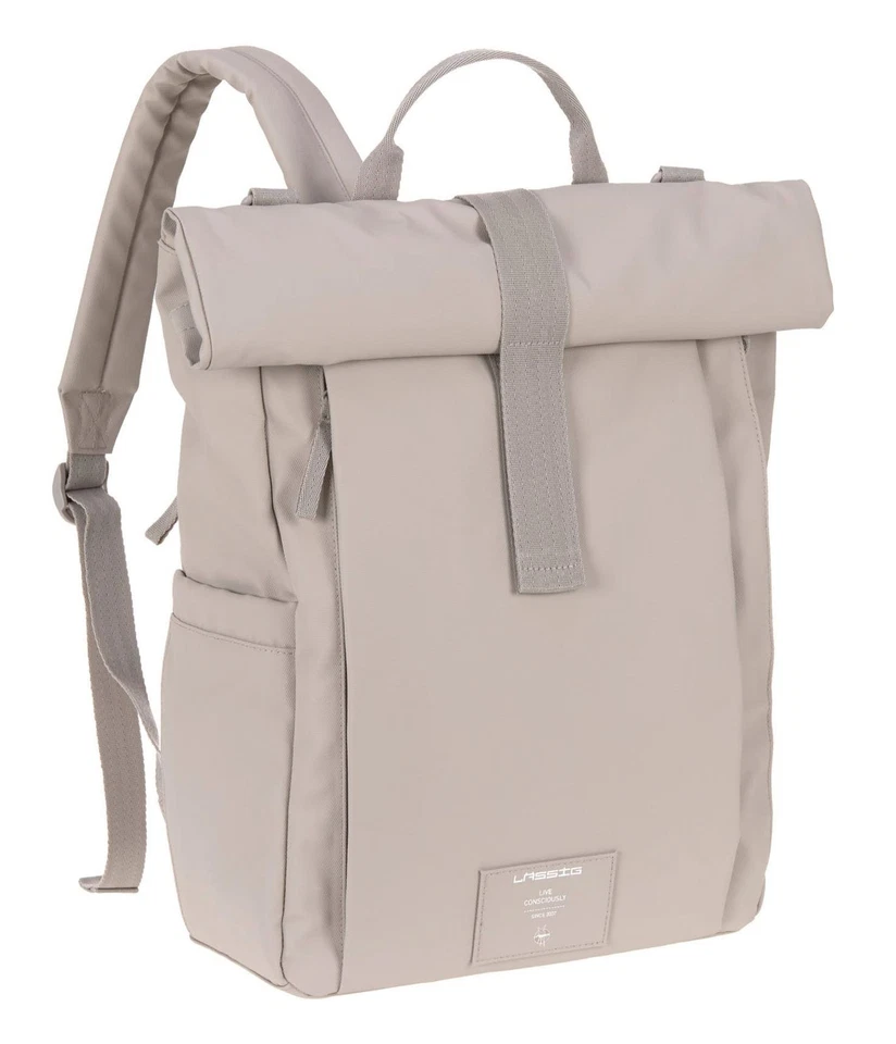 Lässig GRE Rolltop Up Backpack Wickeltasche Rucksack Taupe taupe - Bild 1 von 4