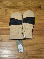 New Goodfellow Men's Genuine Suede Leather Beige Tan Tech Touch Mittens M/L