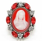 Italian Cameo Jesus 925 Solid Genuine Sterling Silver Ring Sz 8 PC6 — photo 1