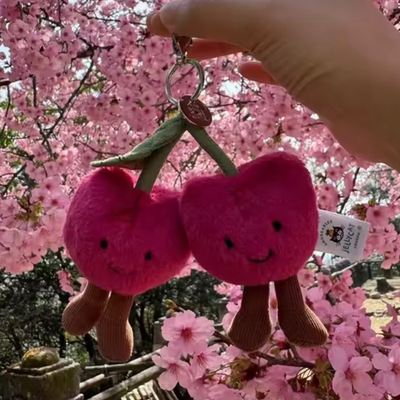 Jellycat Amuseables Cherries Bag Charm Key Chain Plush Cute Gift