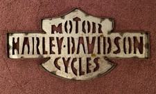Vintage Harley Davidson Motorcycle Metal Sign 24x13” Rustic Barn Shop Biker Bar