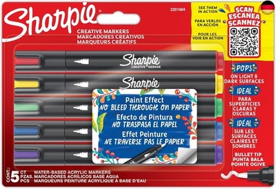 Sharpie Creative Marker Acryl-Farbstifte | Wasserbasierte Farbmarker mit