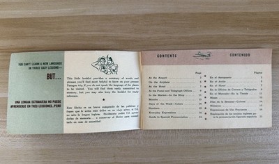 Vintage Original Pan American - Grace Airways Airline Spanish/English Dictionary