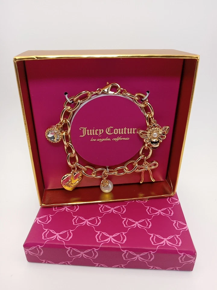 Juicy Couture Chain Link Multi Charm 手镯 金色 7.5 — 第 2/4 张图片
