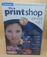 New Sealed Broderbund The Print Shop 4 CD Set Deluxe Version 21 PC 2005 Big Box