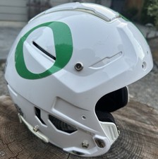 Oregon Ducks Game Worn Team Issued Authentic Helmet Shell White Green O 30