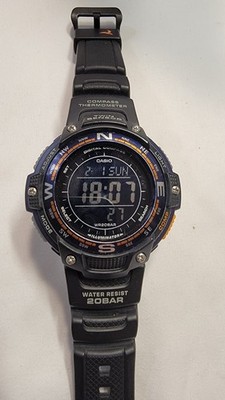 Casio SGW100-2B, Digital Compass, Thermometer, Resin Watch, 5 Alarms, World Time