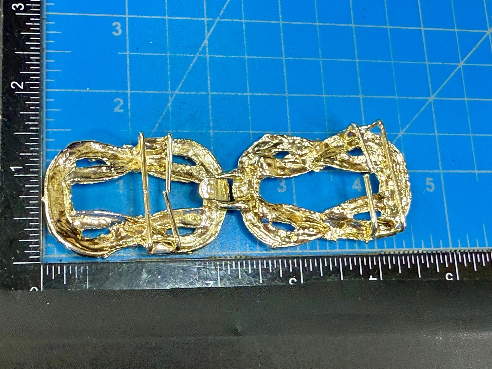 Bamboo Knotted Interlocking Two Piece Vintage Gol… - image 4