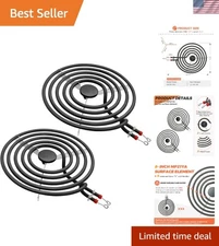 Upgraded 2-Pack 8-Inch Burner Surface Element - Compatible with Whirlpool & More