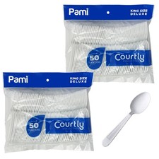 PAMI Heavy Duty Plastic Forks Spoons Utensils Disposable Cutlery Bulk 100  200ct