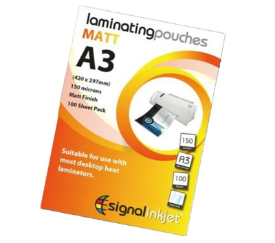 100 x A3 Matte schwere Laminierfolien 150 Mikron Beutel