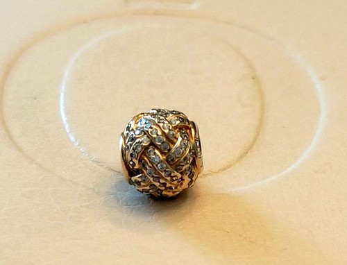 Authentic Pandora ROSE Sparkling Love Knot Charm #781537CZ
