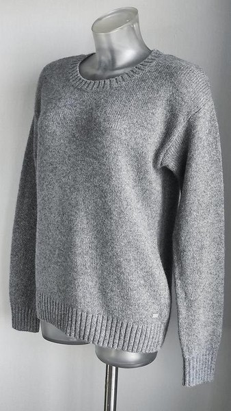 Men Napapijri Sweater Grey Wool M #B7D6