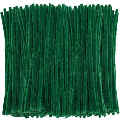 Dark Green Pipe Cleaners Chenille Stems (200 Pack) for DIY Art Craft Decorations