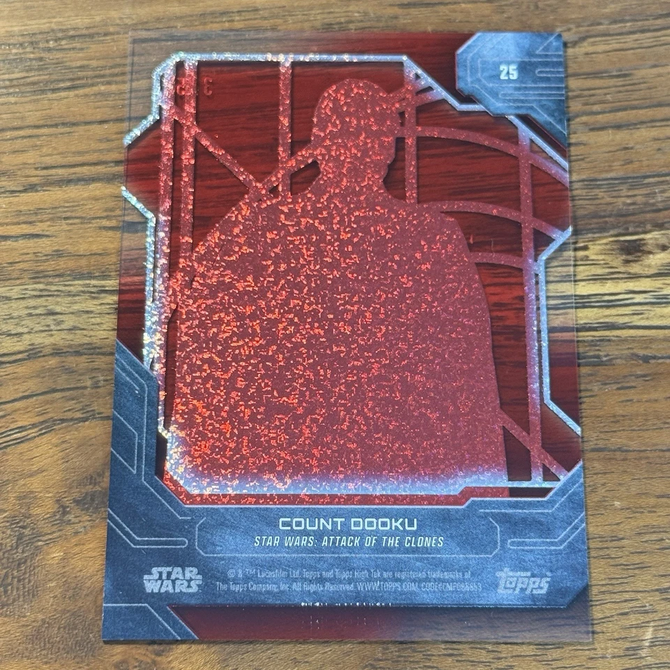 Count Dooku 2024 Topps Star Wars High Tek RED 3/5 Diffractor Rebel Screen 25 SSP - Image 2 of 2