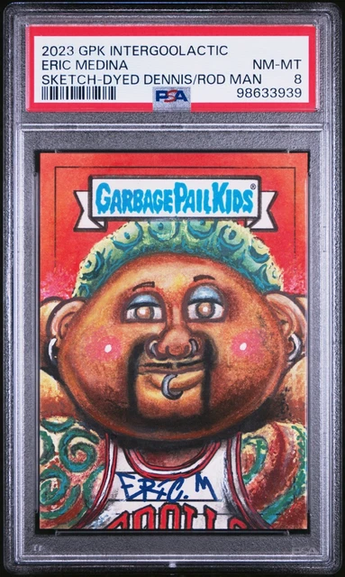 Dennis Rodman 2023 Garbage Pail Kids Sketch Card 1/1 Eric Medina Auto PSA 8