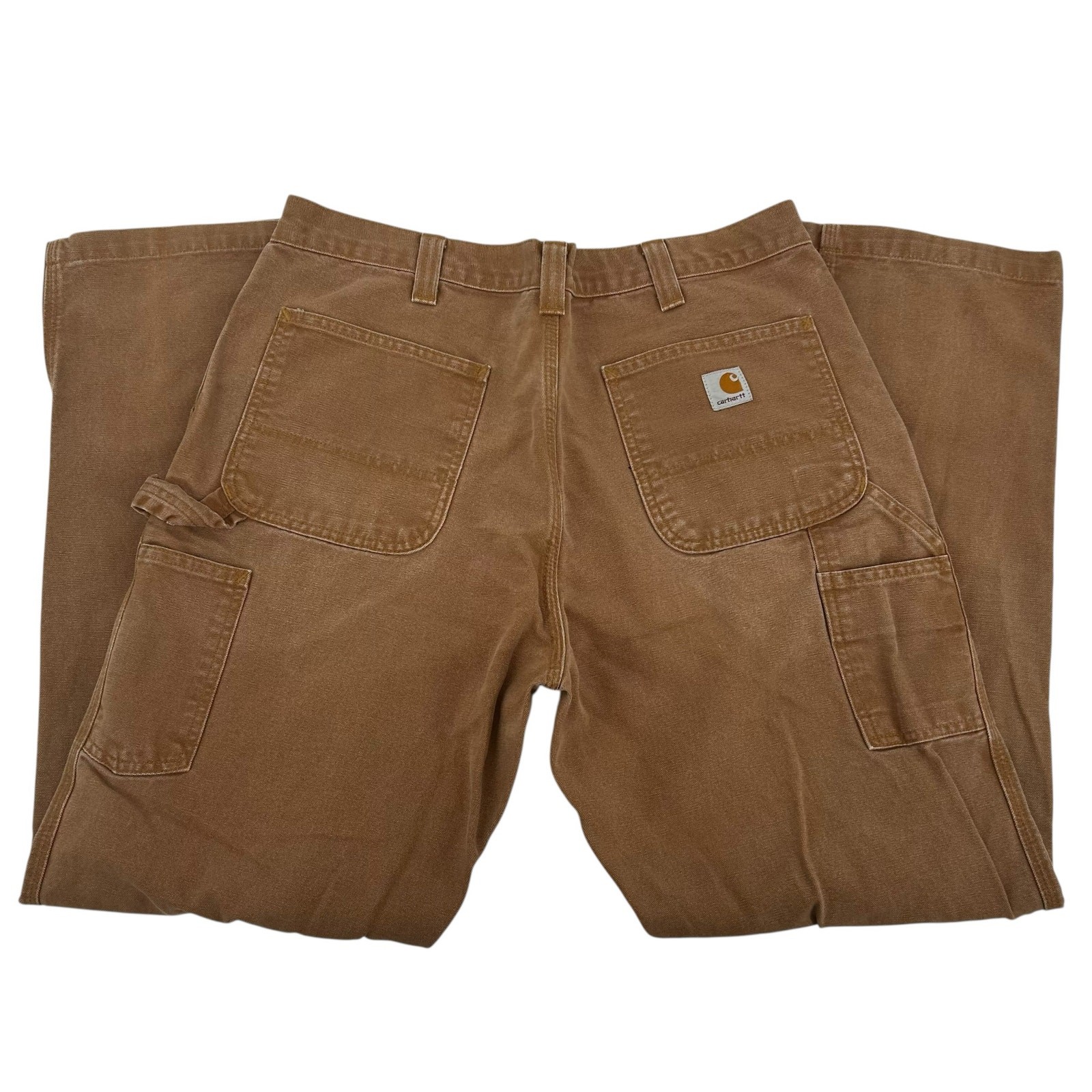 Vintage Y2K Carhartt tan duck canvas relaxed fit carpenter pants 38x32